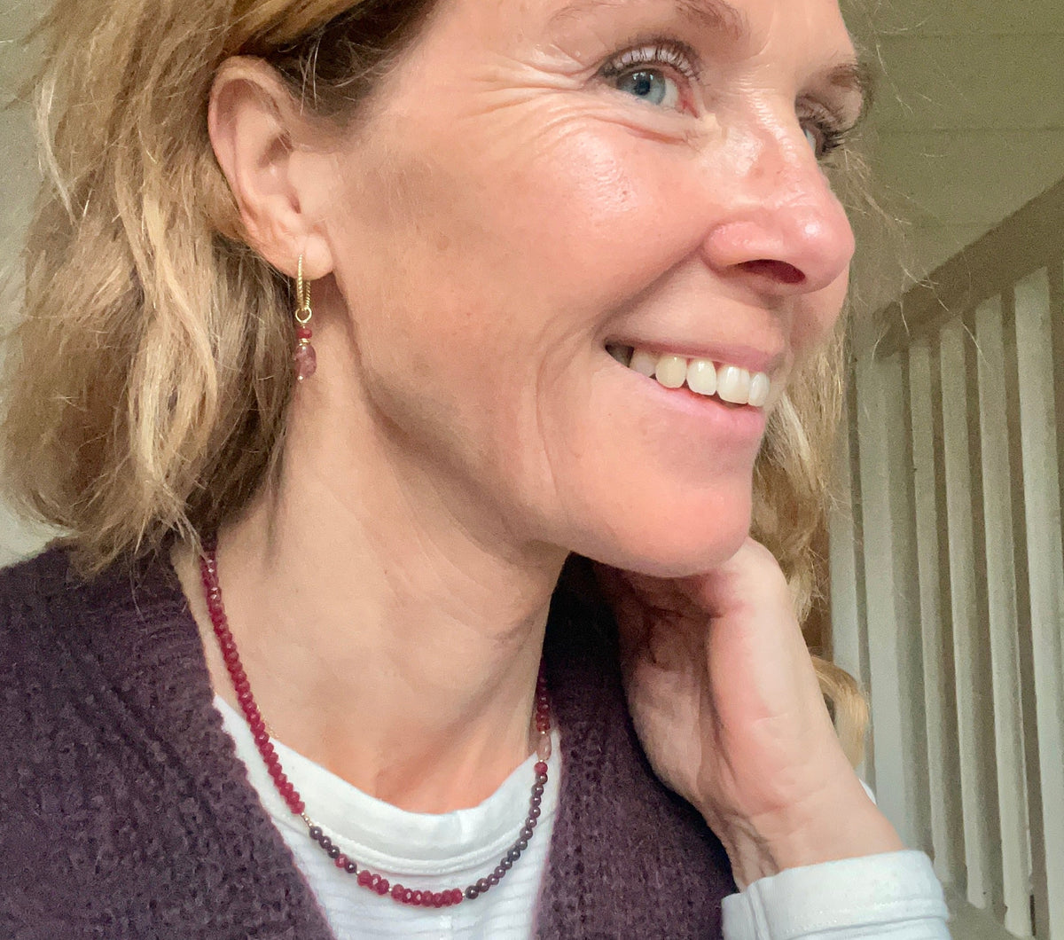 Set Full of Life, ketting&amp;oorbellen granaat