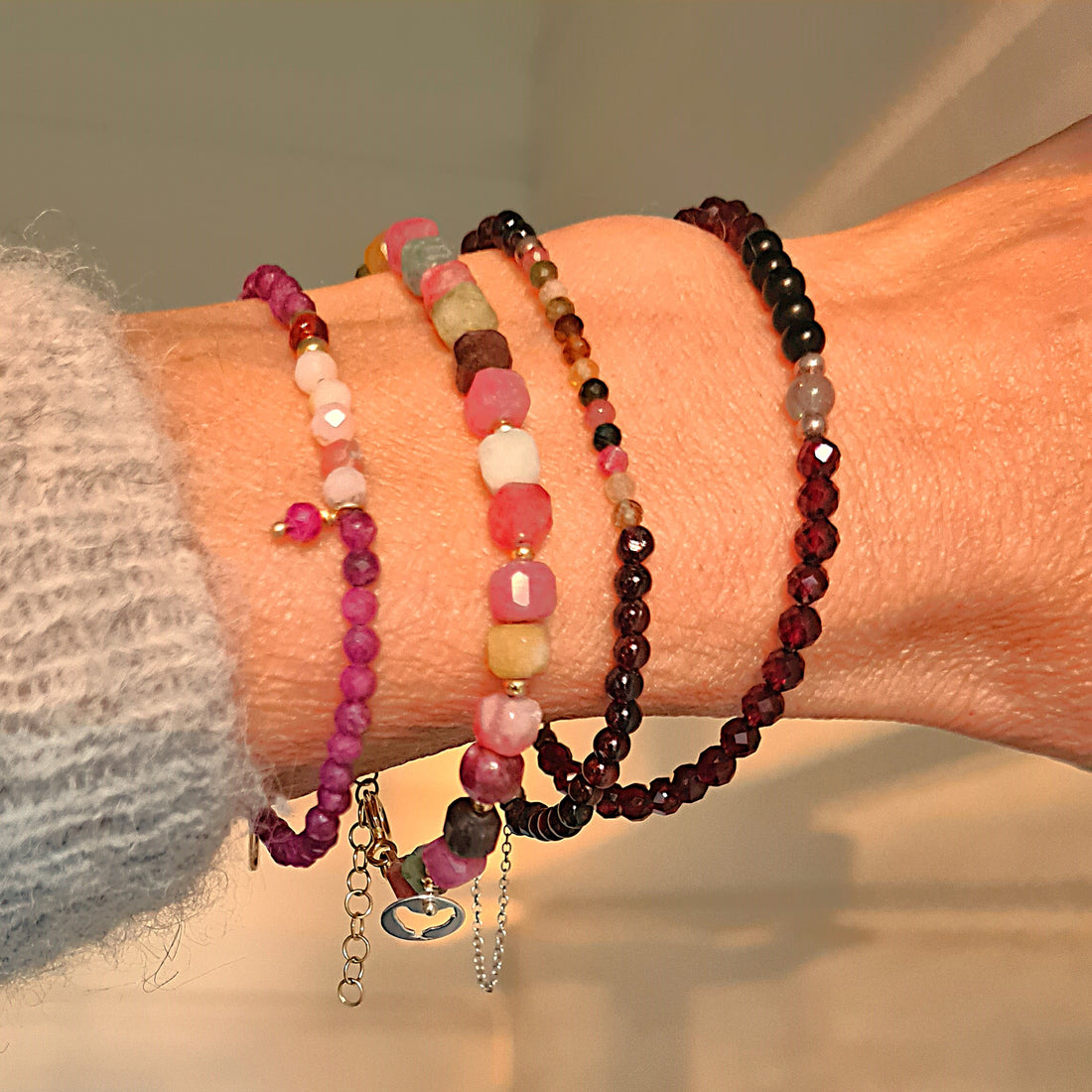 Armband  Lift Me Up, granaat, onyx