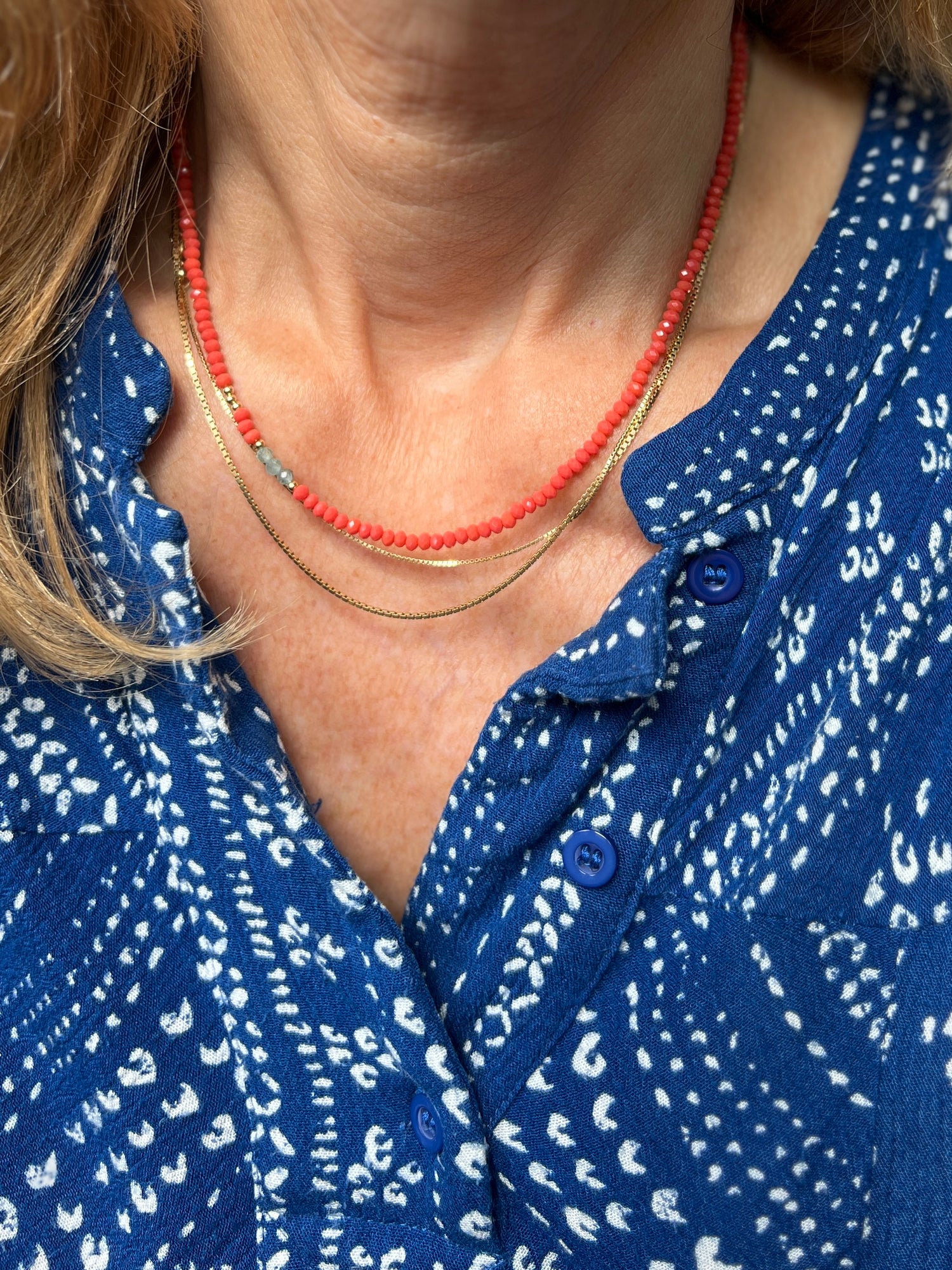 Ketting Happiness, rood koraal