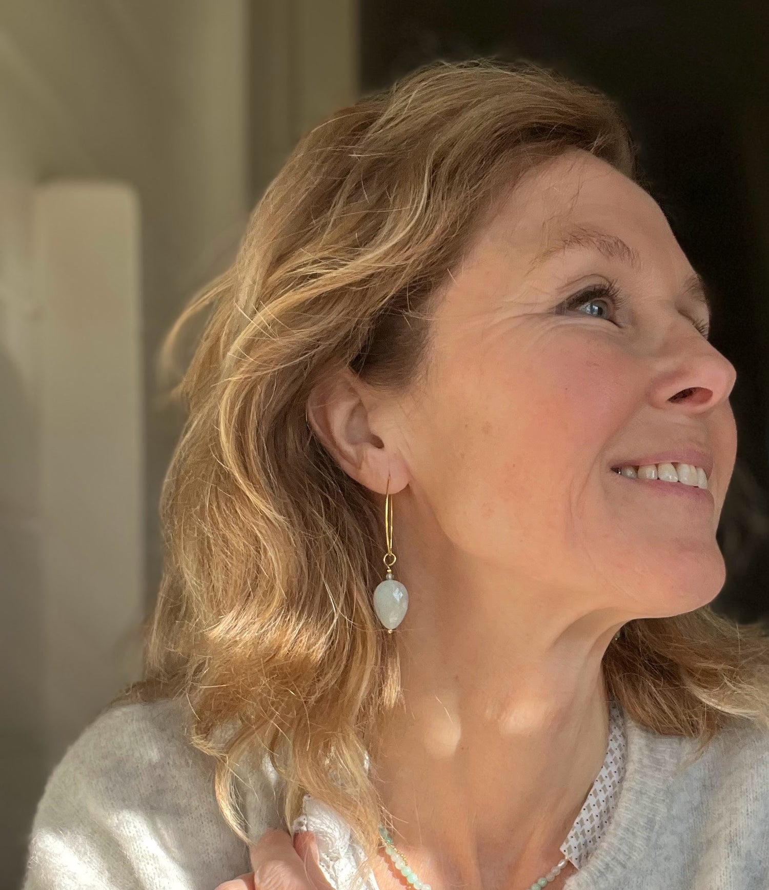 Oorbellen Early Morning, amazoniet, apatiet