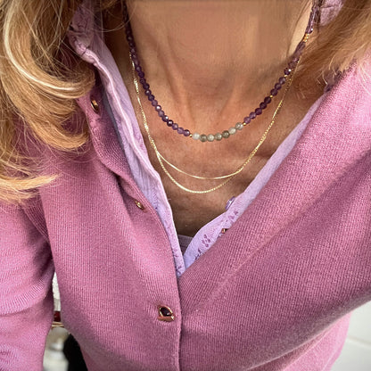 Ketting Purple Love, amethist, labradoriet