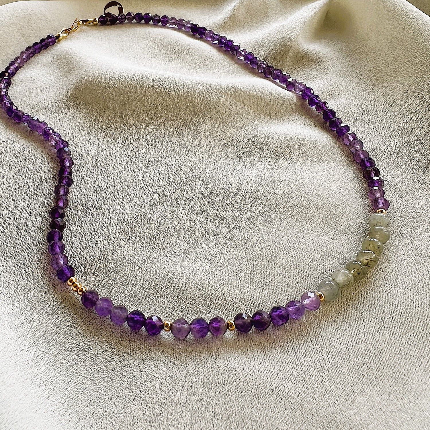 Ketting Purple Love, amethist, labradoriet