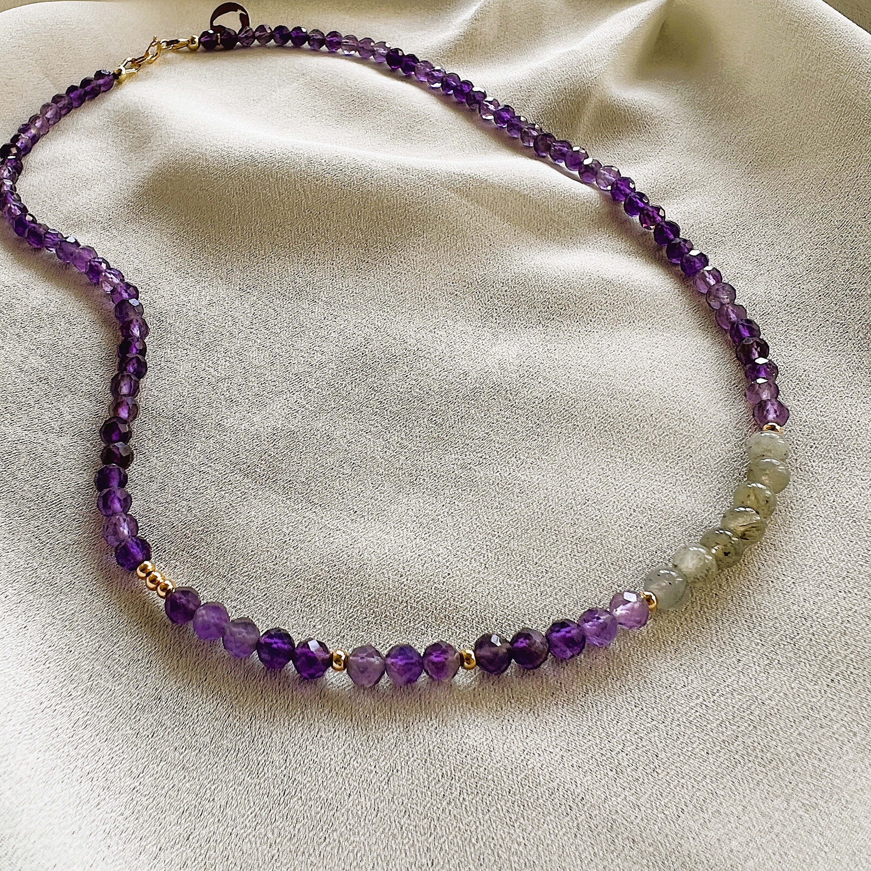 Ketting Purple Love, amethist, labradoriet