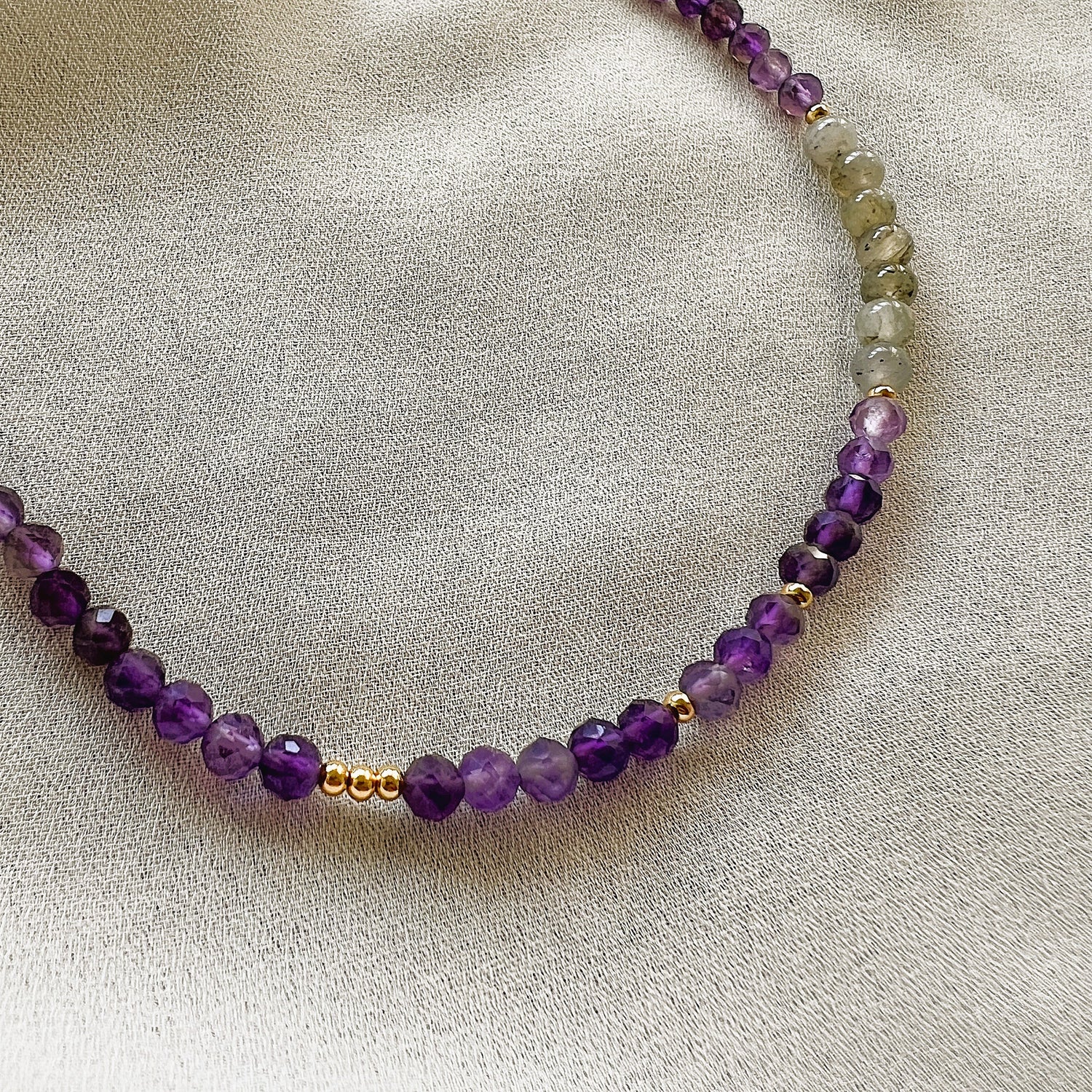 Ketting Purple Love, amethist, labradoriet