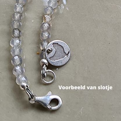 Ketting Sun &amp; Moon, zonnesteen, maansteen, labradoriet