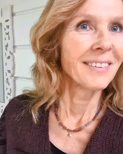 Ketting Quiet Heart, lila lepidoliet, labradoriet