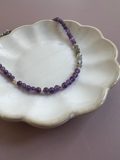 Ketting You&amp;Me, amethist, labradoriet