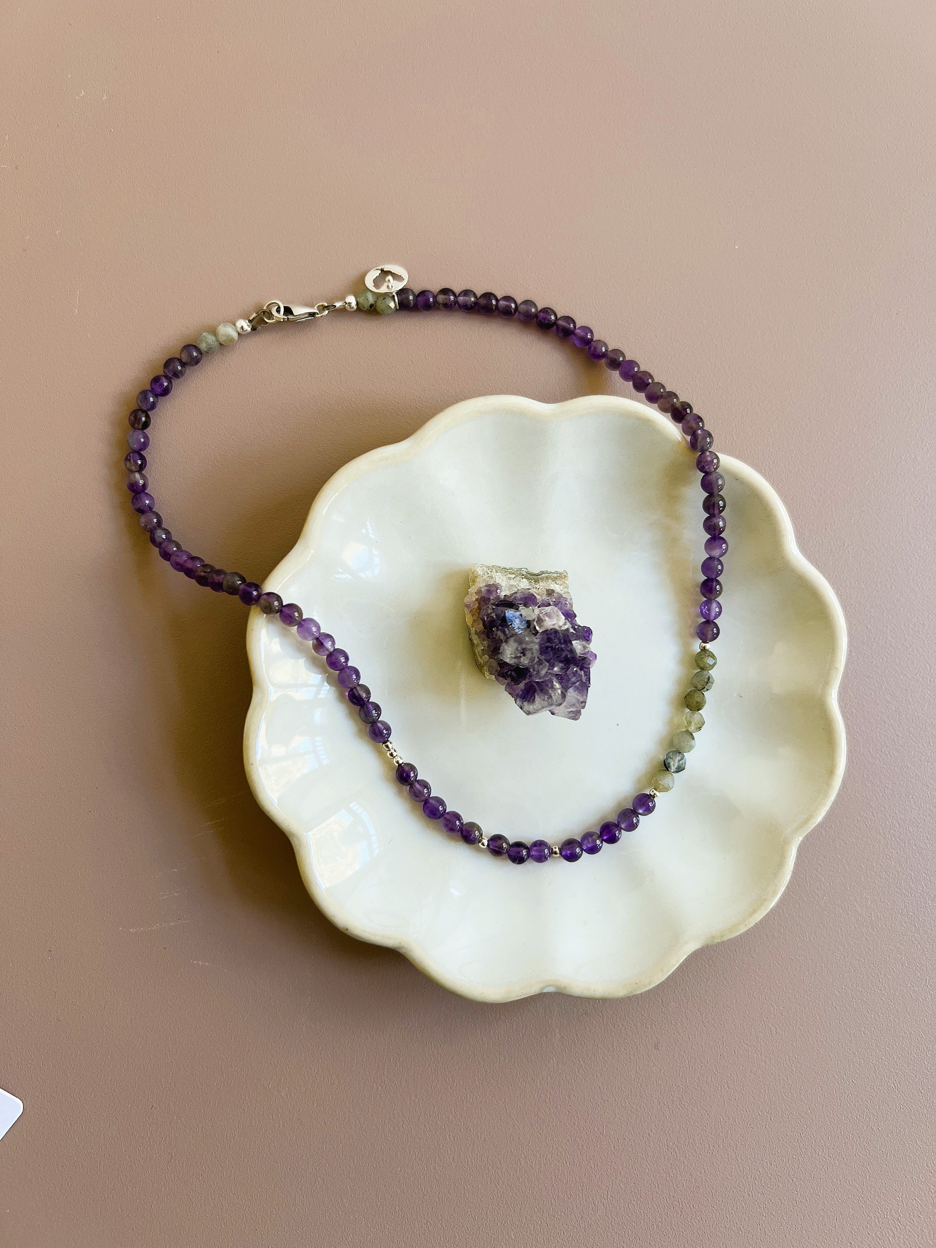 Ketting You&amp;Me, amethist, labradoriet
