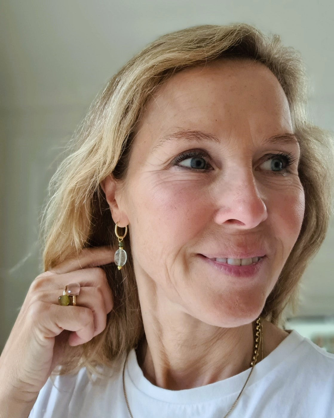 Oorbellen La Foret, groene fluoriet, drakenbloedsteen
