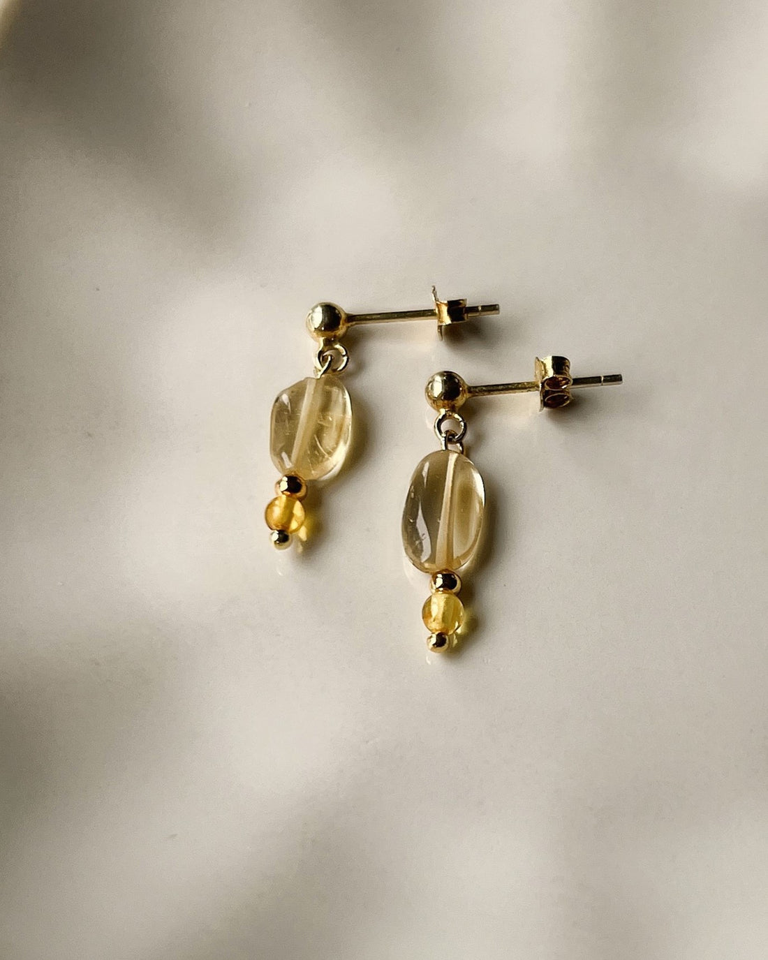 Oorbellen Buttercup, amber, citrien