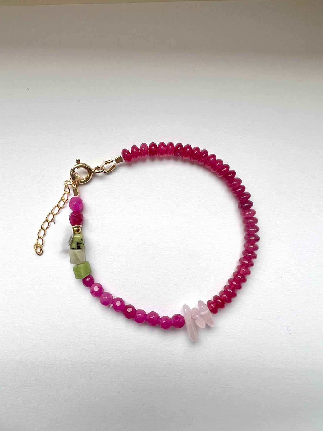 Armband Pink Love, rozekwarts, jade