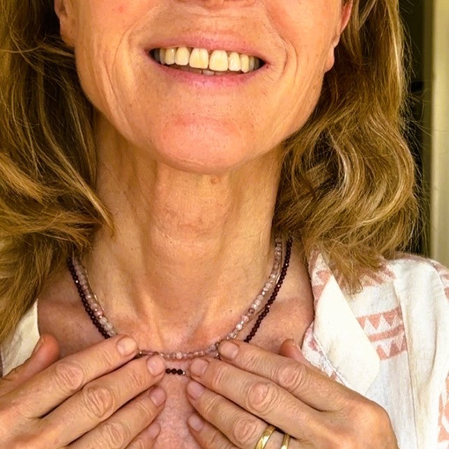 Ketting Joy,  rozekwarts, aardbeienkwarts