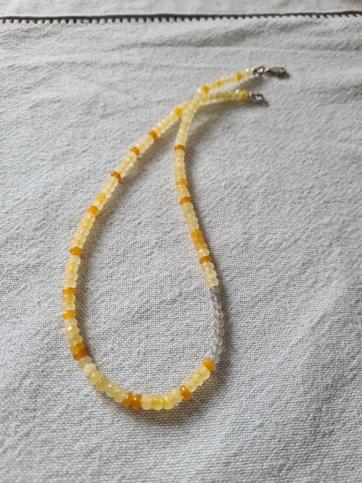 Ketting Starry Night, gele agaat en labradoriet