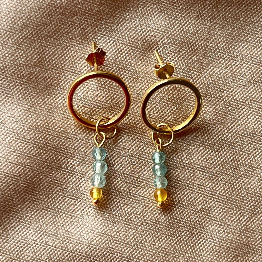 Oorbellen Sea Flow, apatiet, amber