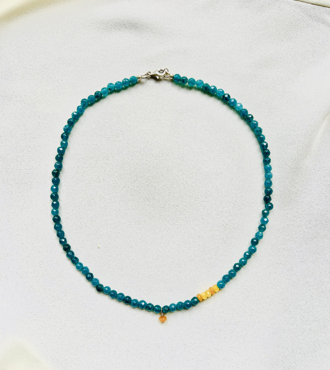Ketting Sunny Dreams, turquoise jade en gele agaat