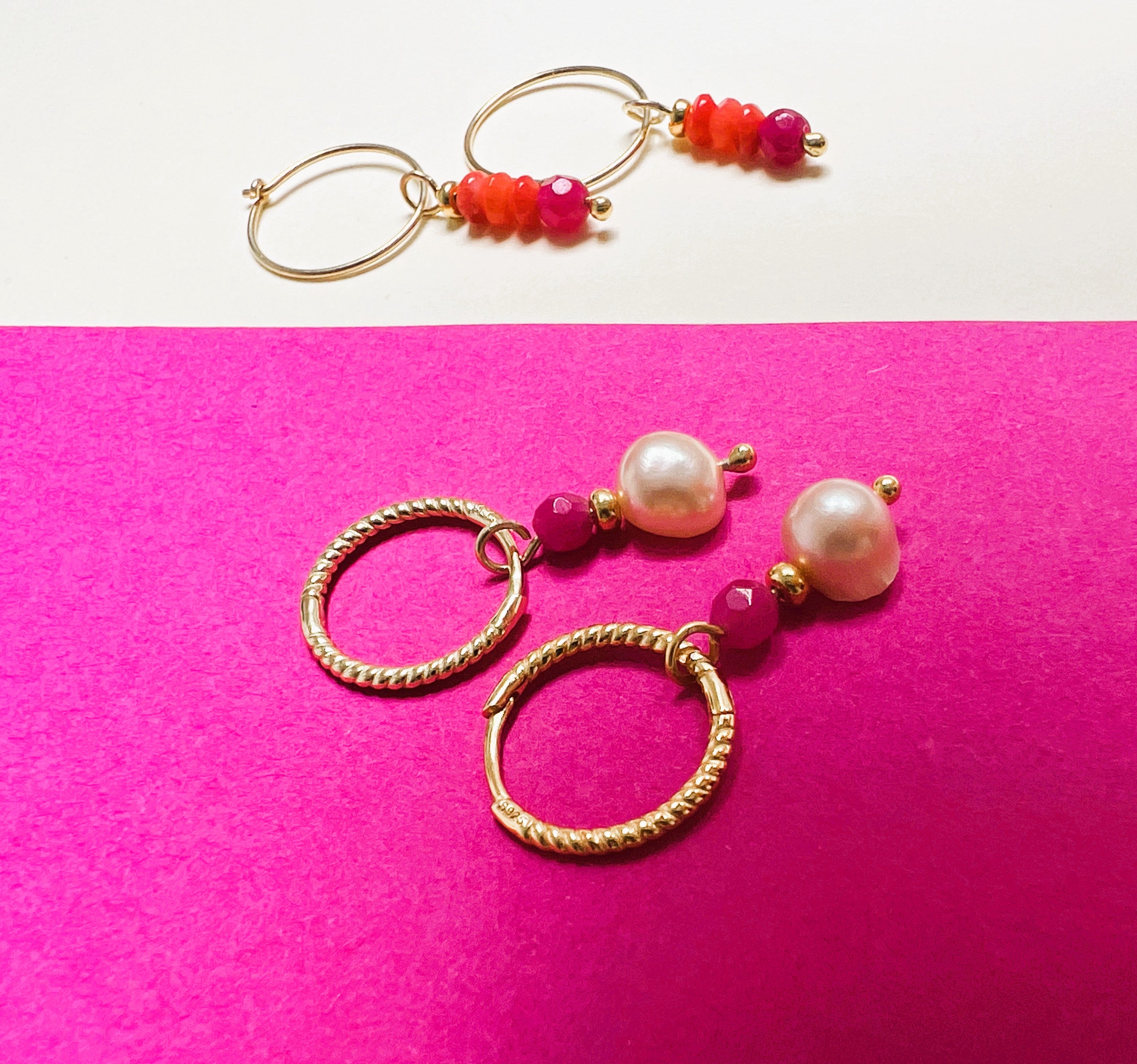 Oorbellen Sweet Love, roze parel