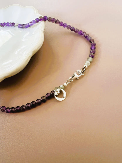 Ketting You&amp;Me, amethist, labradoriet