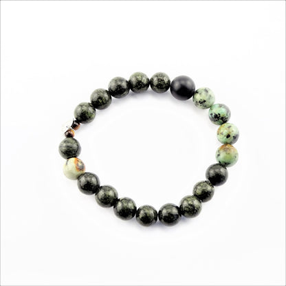 Unisex armband Hidden Forest, zoisiet, afrikaans turquoise
