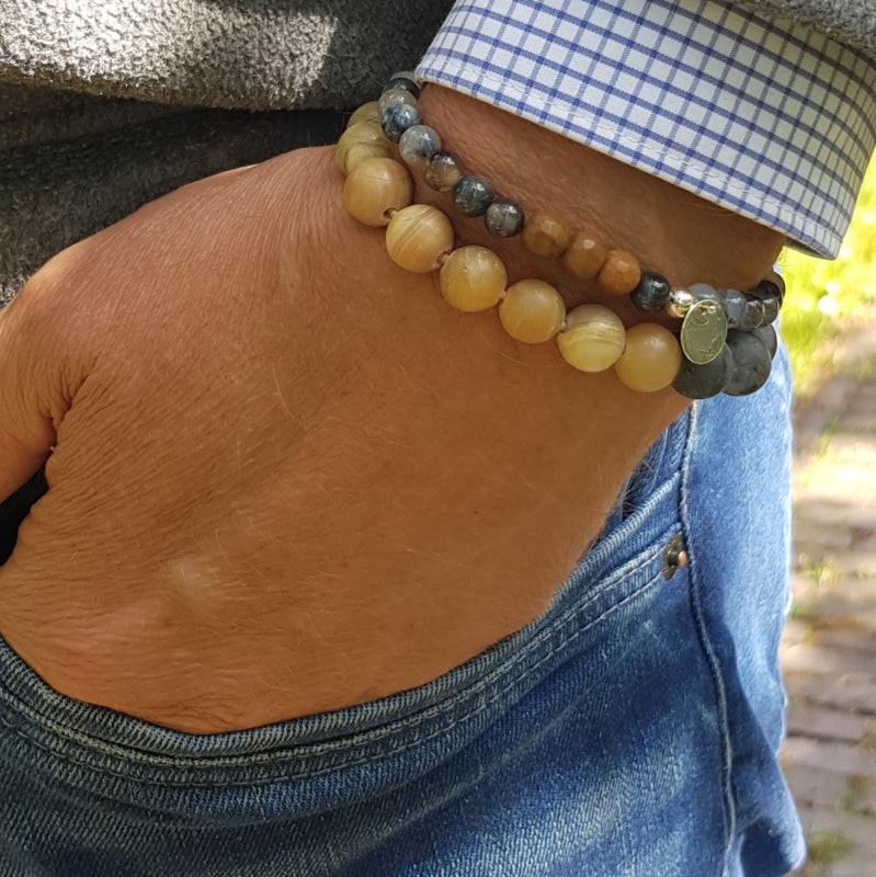 Unisex armband Hidden Earth, serpentijn en labradoriet