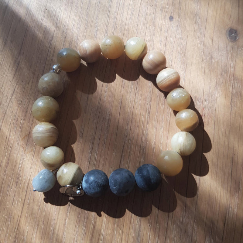 Unisex armband Hidden Earth, serpentijn en labradoriet